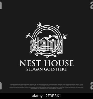 Beauty Nest Haus Logo Design-Vorlage, am besten für Gebäude Haus Logo Vektor-Idee Stock Vektor