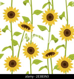 Sonnenblume nahtlose Muster . Kreative Textur für Stoff und Textil Stock Vektor