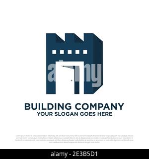 Schloss Gebäude Wohnung Logo Design Vektor, am besten für Immobilien Logo Vektor Inspirationen Stock Vektor