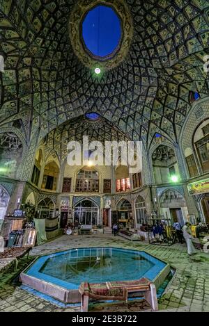 Aminoddole Caravansarai oder Timche Plaza, Kashan Basar, Kashan, Iran. Stockfoto