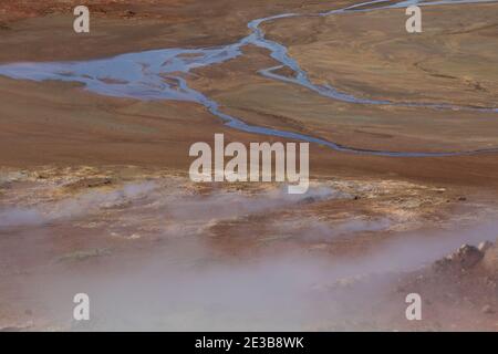 Gunnuhver, Südwest Island, westlich des Fischerortes Grindavík, Hochtemperaturgebiet, Geothermalgebiet, Thermalquellen, Thermalquelle, heiße Quellen Stockfoto