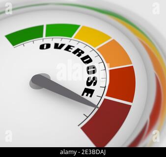 Farbskala mit Pfeil von rot nach grün. Das Messgerätesymbol. Schild Tachometer, Tachometer, Anzeigen. Farbenfrohes Infografik-Messelement. Ove Stockfoto