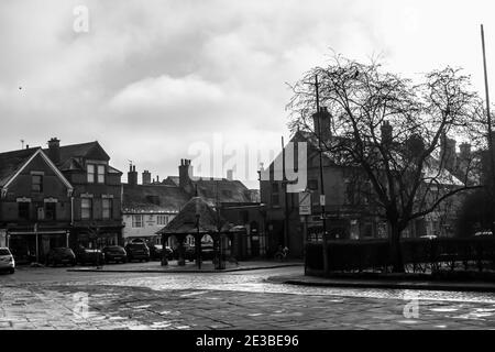 OAKHAM, RUTLAND, ENGLAND – Dezember 31 2020: Oakham Market Place Stockfoto