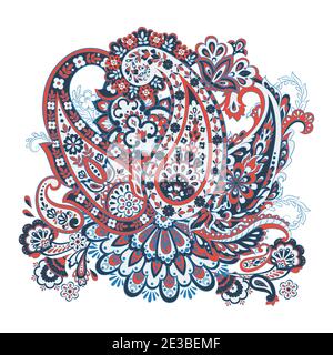 Bunte Paisley Damast Ornament. Isolierte Vektordarstellung Stock Vektor