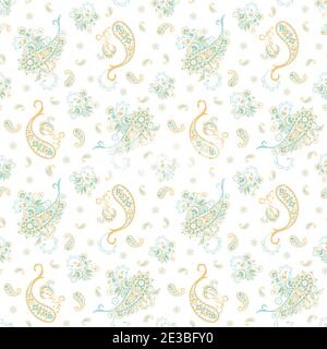 paisley florale Vektor-Illustration im Damast-Stil. Nahtloser Hintergrund Stock Vektor