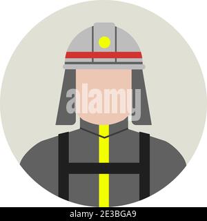 Kreisförmige Arbeiter Avatar Symbol Illustration (Oberkörper) / Feuerwehrmann, Feuerwehrmann Stock Vektor