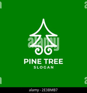 Pine Tree Linear Logo Vektor-Vorlage geeignet für Natur Unternehmen Stock Vektor