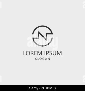 Kreis Buchstabe N NN Logo Vektor Vorlage geeignet für persönliche Markenlogo Stock Vektor