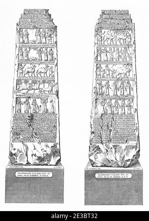 Der schwarze Obelisk von Salmanassar III (858824 v. Chr.). Assyrische