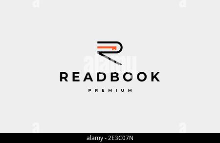 Letter R Buch Lesen Logo Design Vektor Illustration Stock Vektor