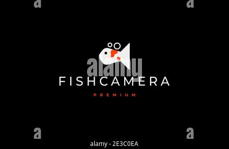 Fisch Kamera Logo Design Vektor Illustration Stock Vektor