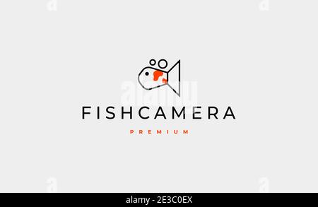 Fisch Kamera Logo Design Vektor Illustration Stock Vektor