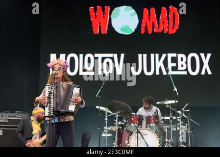 Molotov Jukebox beim Womad Festival, Charlton Park, Großbritannien. Juli 24, 2015 Stockfoto