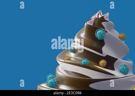 Eiscreme, die mit Coronavirus oder Streuseln kontaminiert ist Stockfoto