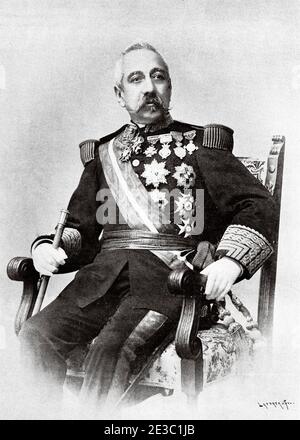 Sabas Marín y González (Cartagena 1831 - Madrid 1901) Marquis von Marín. Er war ein spanischer Militärangehörige, Hauptmann der Insel Kuba und Gouverneur von Puerto Rico. Von La Ilustracion Española y Americana 1895 Stockfoto