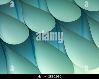 Blaue Papiertropfen, Hintergrund. Stockfoto