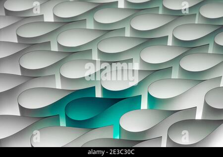 Abstrakter Papierhintergrund mit weißen und blauen Wassertropfen, ideal für Business Book Stockfoto