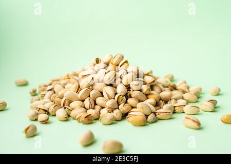 Geröstete Pistazien. Nüsse veganes Protein Stockfoto