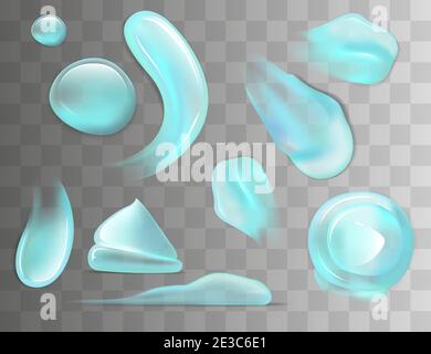 Set von Concealer Abstrich kosmetische Produkte türkis Gel Abstrich Auf transparentem Hintergrund Vektor Illustration Realismus Stil Stock Vektor