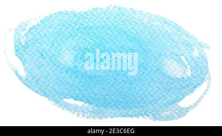 Aquarell blau Farbe Textur abstrakte Form. Künstlerischer Grunge Hintergrund Stockfoto