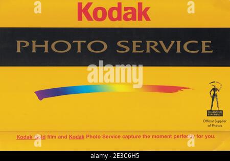 Kodak Brieftasche Für Filmverarbeitung Stockfoto