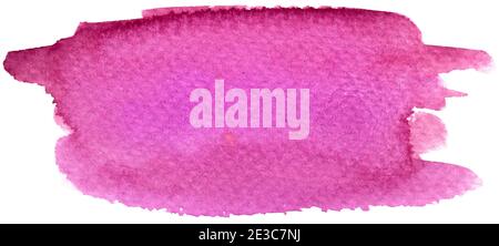 Aquarell lila Farbe Textur abstrakte Form. Isoliert auf Weiß Stockfoto