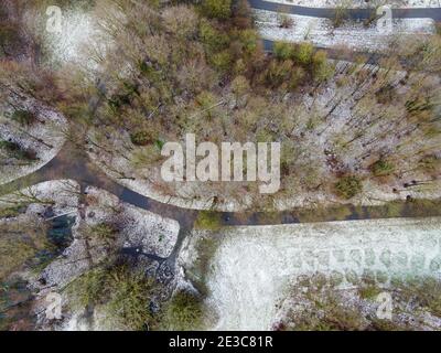 Sloterpark in Osdorp in Amsterdam mit Schnee Stockfoto