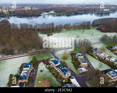 Blick von oben in Osdorp in Amsterdam, Niederlande Stockfoto