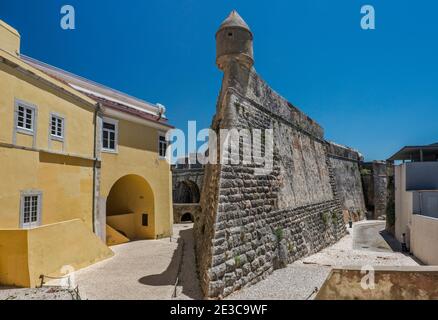 Bastion auf der Festung Nossa Senhora da Luz, Cidadela de Cascais, Zitadelle von Cascais, in Cascais, Lissabon Bezirk, Region Lissabon, Portugal Stockfoto