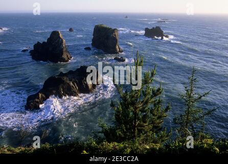 Blick vom Arch Rock Aussichtspunkt, Samuel Boardman State Park, Oregon Stockfoto