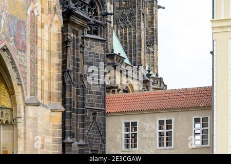 Einige Einzelheiten der Prager Burg Stockfoto