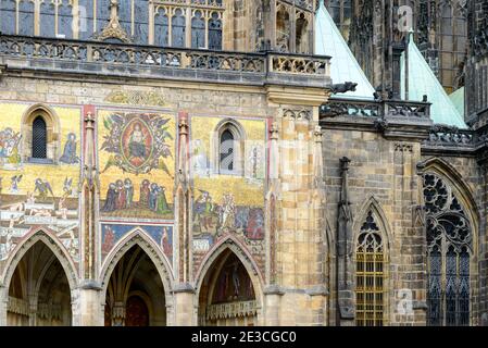 Einige Einzelheiten der Prager Burg Stockfoto