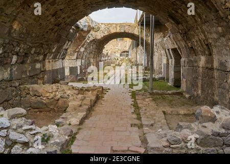 Ruinen von Agora, archäologische Stätte in Izmir, Türkei Stockfoto