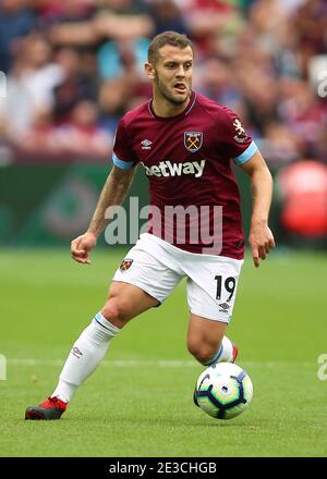 Aktenfoto vom 18-08-2018 von Jack Wilshere von West Ham United. Ausgabedatum: Montag, 18. Januar 2021. Stockfoto