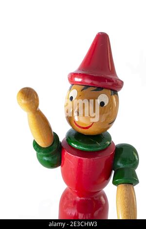 pinocchio burattino di legno mezzo busto Stockfoto