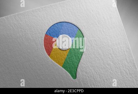 google Maps Logo Papier Textur Illustration Stockfoto