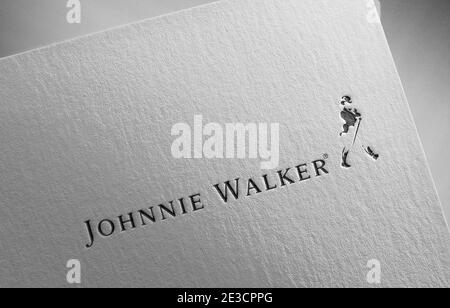 johnnie Walker Logo Papier Textur Illustration Stockfoto