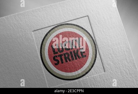 Lucky Strike Logo Papier Textur Illustration Stockfoto