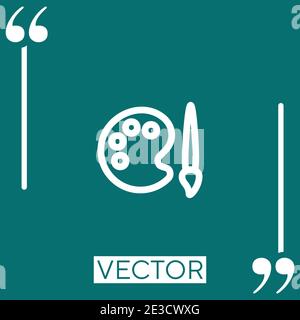 Pinsel- und Palettenvektor-Symbol Lineares Symbol. Bearbeitbare Konturlinie Stock Vektor