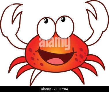 Cartoon Crab Vektor Illustration, Simling Cartoo Crab Stock Vektor