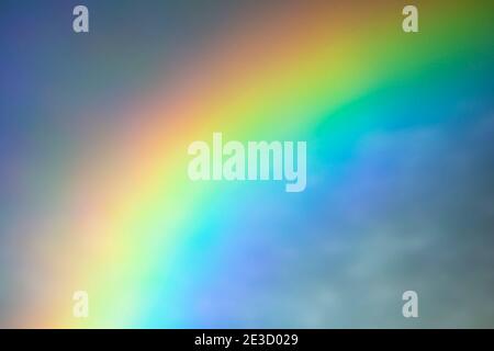 Overlay-Effekt für unscharfe Regenbogenbeleuchtung bei Fotos und Mockups. Organische diagonale holografische Lichtreflexe an einer hellen Wand. Schatten für natürliches Licht e Stockfoto