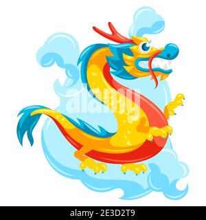 Abbildung: Chinesischer Drache. Stock Vektor