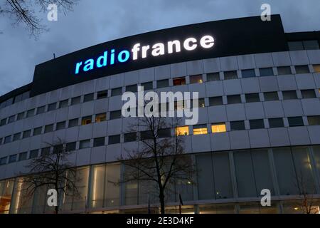 Paris, Frankreich. Januar 17. 2021. Blick auf das Radio France Gebäude an der seine. Stockfoto