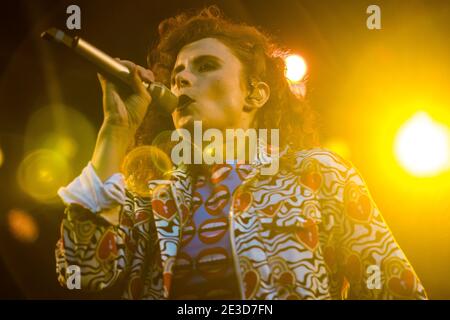 Skanderborg, Dänemark. August 2017. Die kanadische Sängerin und Songwriterin Kiesza spielt ein Live-Konzert während des dänischen Musikfestivals SmukFest 2017 in Skanderborg. (Foto: Gonzales Photo - Lasse Lagoni). Stockfoto