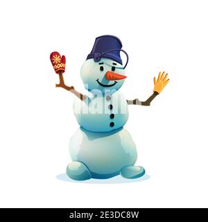 Weihnachten Schneemann isoliert auf weißem Hintergrund. Stock Vektor