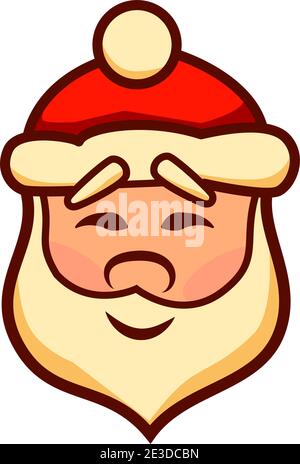 Cartoon Weihnachtsmann Aufkleber. Vektorgrafik Weihnachten Illustration. Stock Vektor