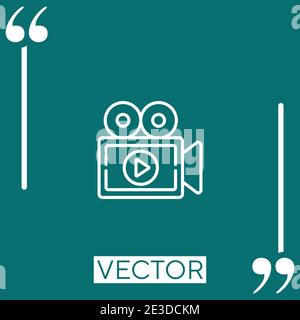 Vektorsymbol Videoproduktion Lineares Symbol. Bearbeitbare Konturlinie Stock Vektor