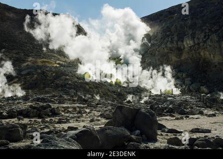 Landschaft von 'M tt IOU', ein Touristenziel des Akan Mashu Nationalparks in Hokkaido, Japan Stockfoto