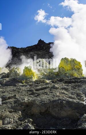 Landschaft von 'M tt IOU', ein Touristenziel des Akan Mashu Nationalparks in Hokkaido, Japan Stockfoto