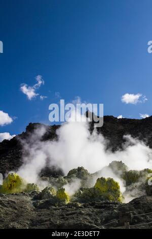 Landschaft von 'M tt IOU', ein Touristenziel des Akan Mashu Nationalparks in Hokkaido, Japan Stockfoto